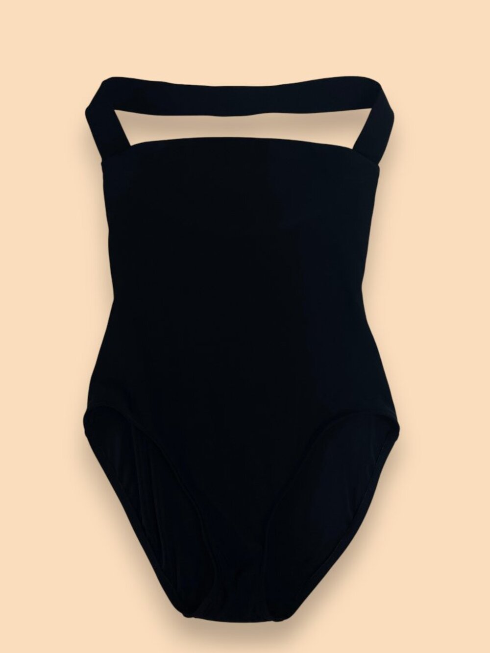 Vintage Calvin Klein Swimsuit Black One-Piece High Cut Square Neck 12 NWOT K7013